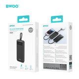 PD 22.5W THREE PORTS FOR FAST CHARGING POWER BANK 10000mAh BLACK  BO-P48BLK
