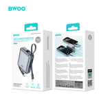 MINI POWER BANK WITH BUILT-IN CHARGING CABLE 10000mAh SILVER  BO-P74SLV